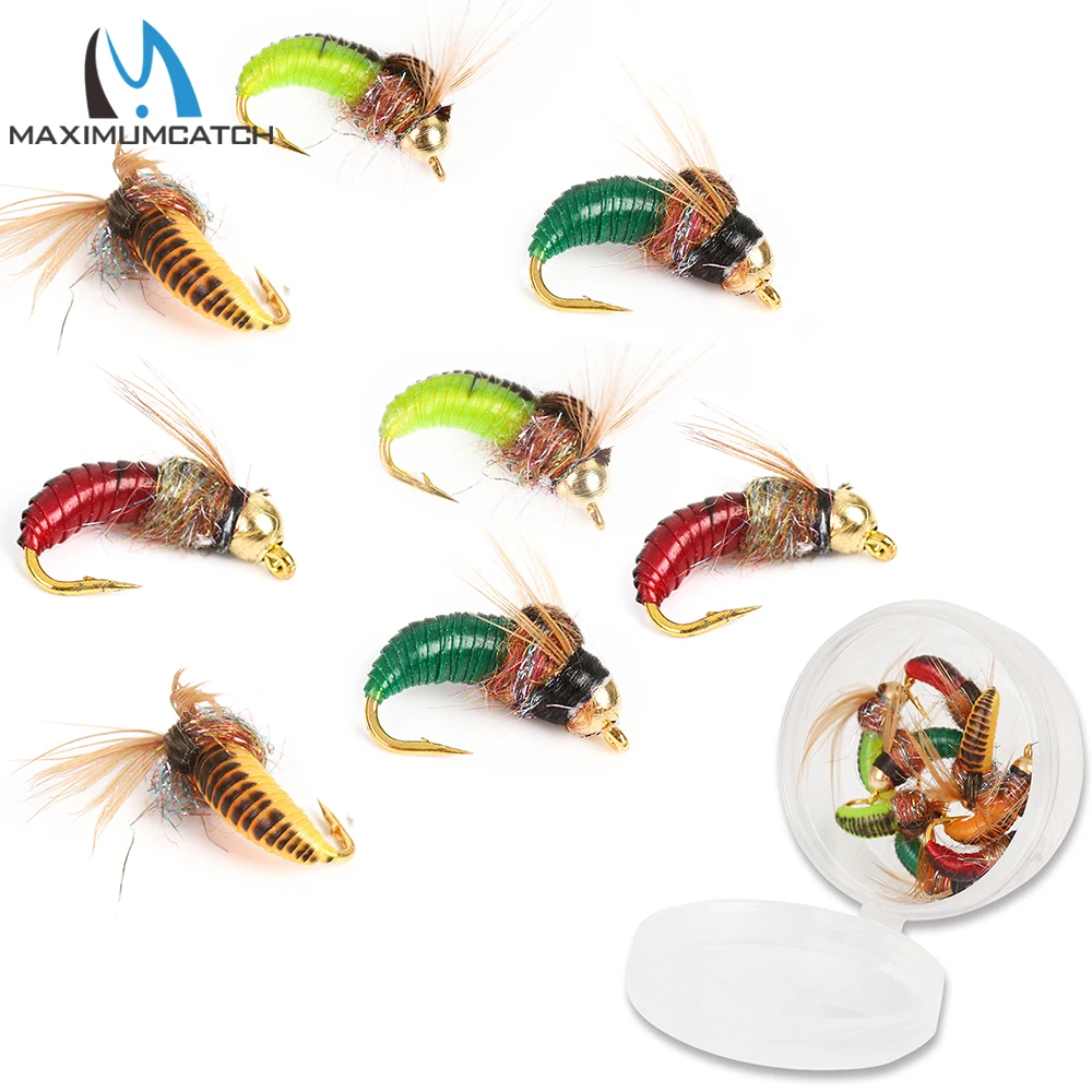 

Maximumcatch 8шт. # 12, латунные лешки нимфы с головкой из бисера — быстро тонущие скад/кучок/червь для искусственных приманок для ловли форели