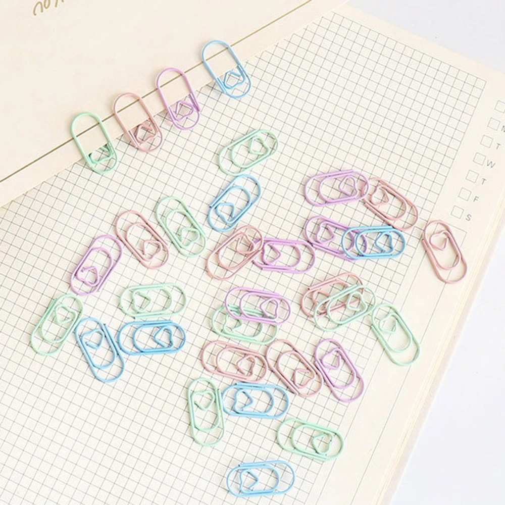 50PCS Metal Mini Love Paper Clip Book Holder Hand Account Paper Clip Suitable for Ticket Photo Clip Book Holder Office Supplies