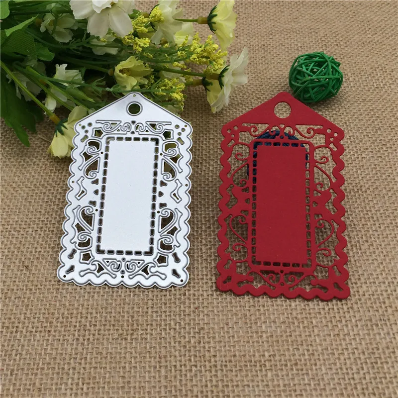 Tag label spitze Rand Metall Stanzen Für Haushalt DIY Scrapbooking Fotoalbum Dekorative Präge Ordner Papier Karten