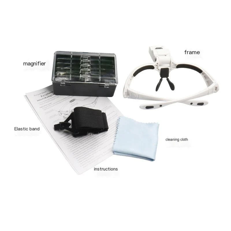 Lupa ajustable de 5 lentes, lupa para extensión de pestañas, lámpara de luz LED, reparación de injerto, tatuaje, pestañas individuales