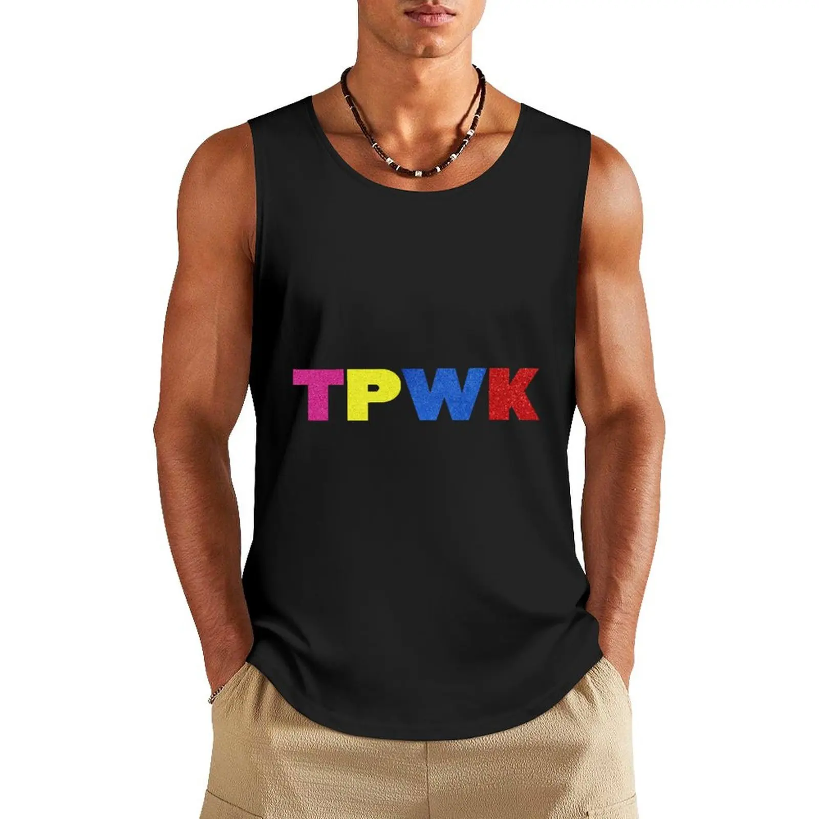 tpwk glitter Tank Top Vest Vests Men's gym t-shirt