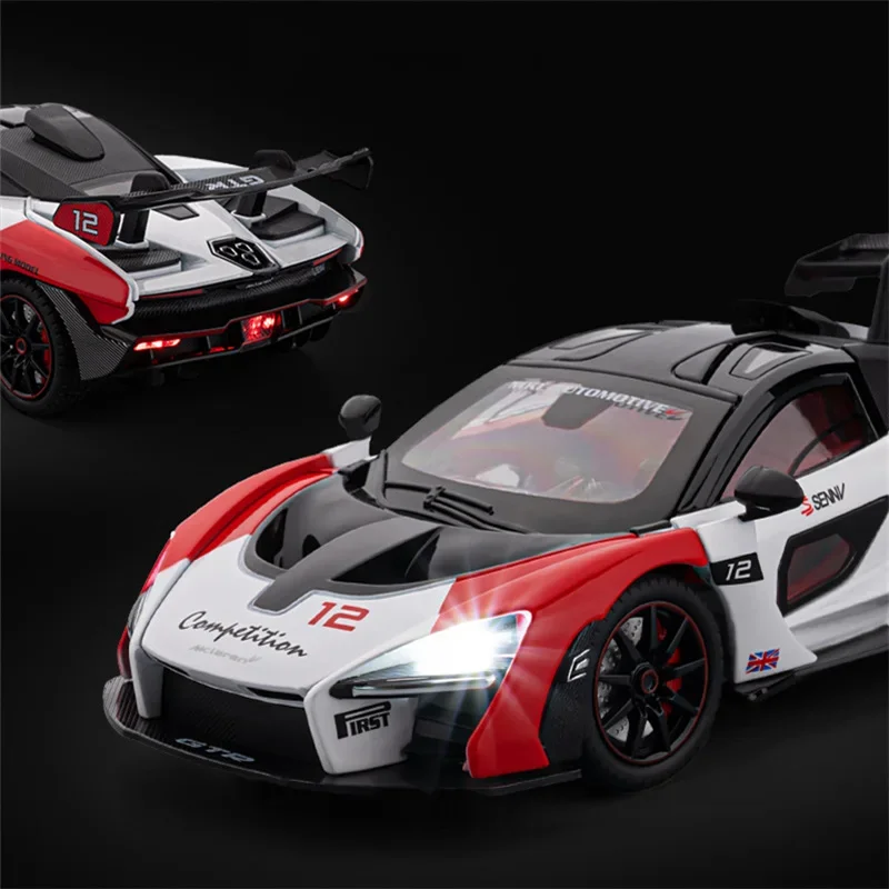 1/24 Senna Legierung Super Sportwagen Modell Druckguss Metall Track Racing Fahrzeuge Auto Modell Simulation Sound und Licht Kinder Spielzeug Geschenk