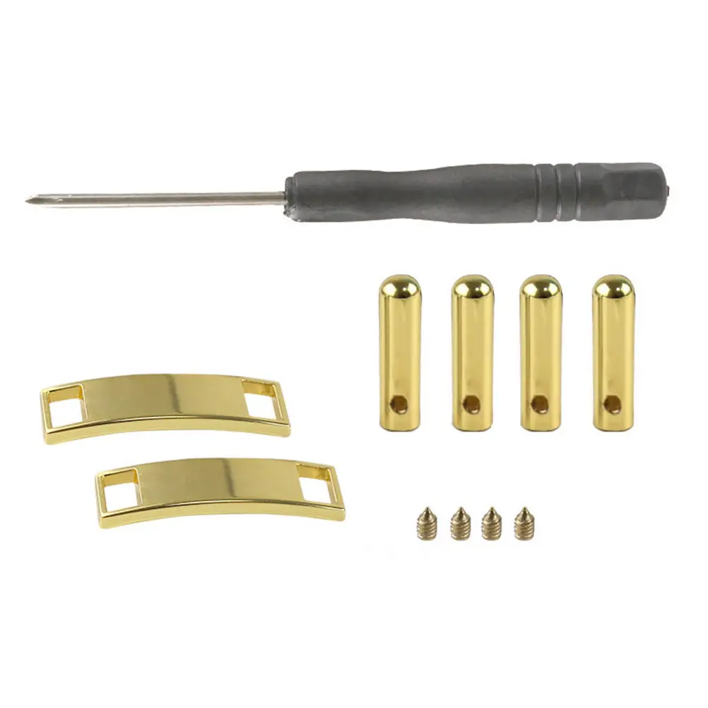 

1Set Metal Shoelace Buckles Zinc Alloy Shoe Repairing Accessories No Tie Lace Connectors for Casual Footwear Decoration Golden