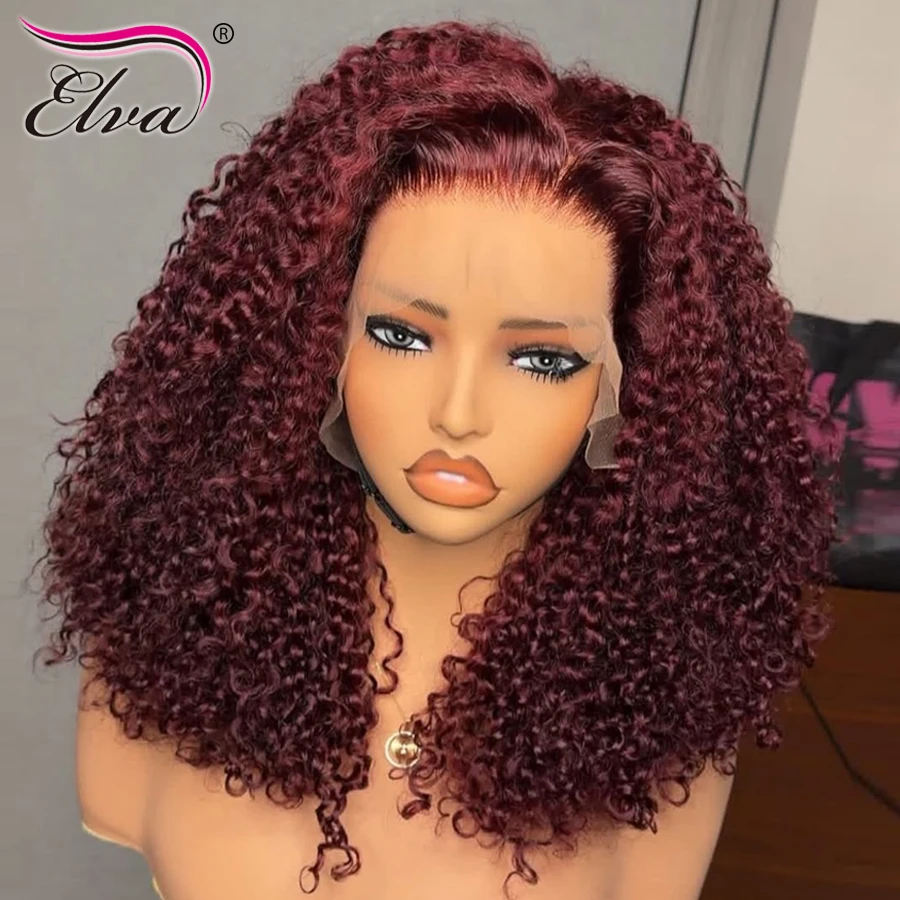 بورجوندي البورمية مجعد 9X6 HD الدانتيل إغلاق شعر مستعار فراق عميق الترا المجهزة الشعر البشري HD كامل أمامي موجة المياه الباروكات البورمية موجة