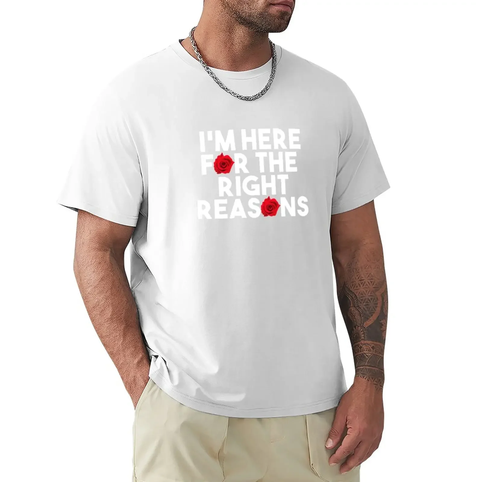 I'm Here For the Right Reasons Bachelorette T-Shirt Short sleeve tee summer tops Men's t-shirts