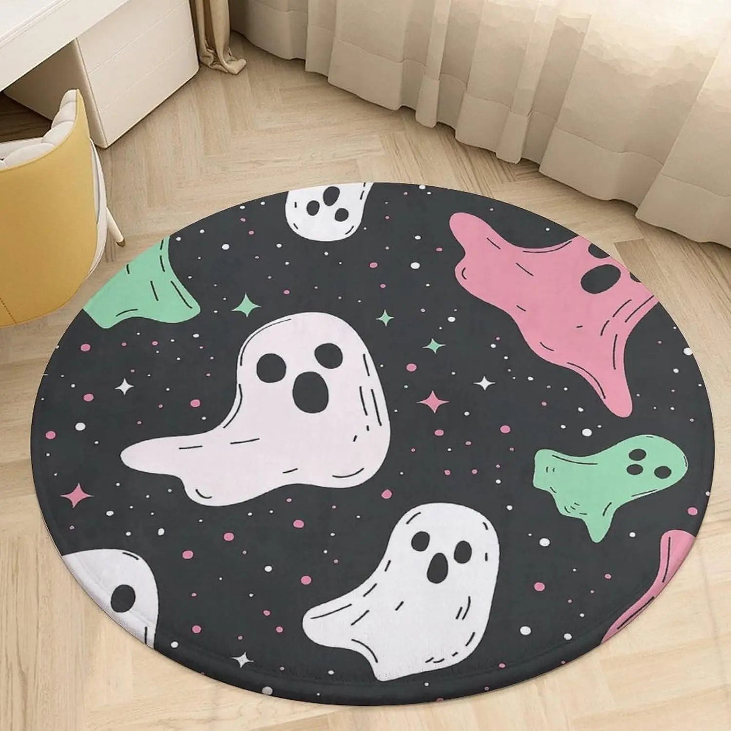 

Non-Slip Washable Floor Mat Cartoon Ghost Floating Rugs for Living Room Entryway Floor Carpet Absorbent Bath Mat Indoor Doormat