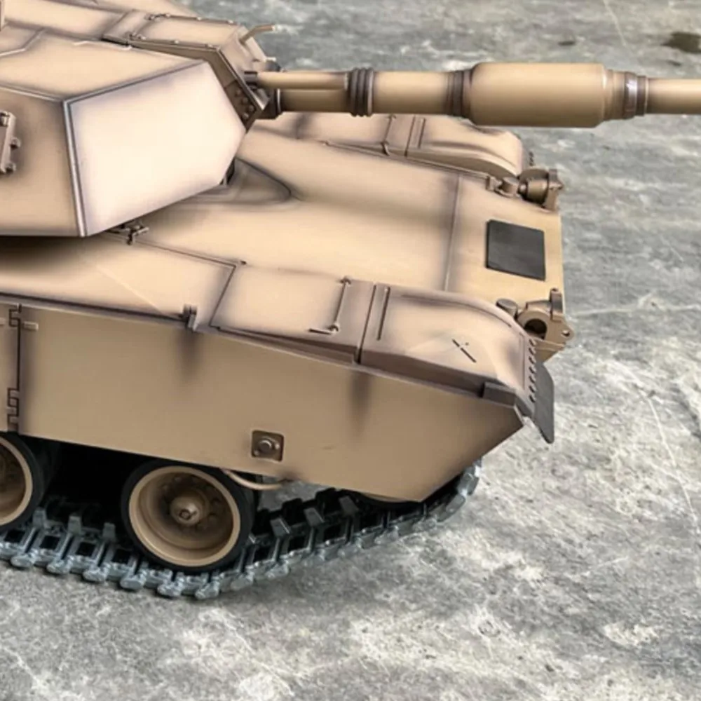 รถถังบังคับวิทยุ Henglong 1239MM ขนาด 1/8 ทำจากโลหะทั้งคัน รุ่น 3918 USA M1A2 Abrams RTR ป้อมปืนหมุนได้ 360 องศา พร้อมระบบยิงกระสุนแบบส่ายกลับและปรับระดับความสูง