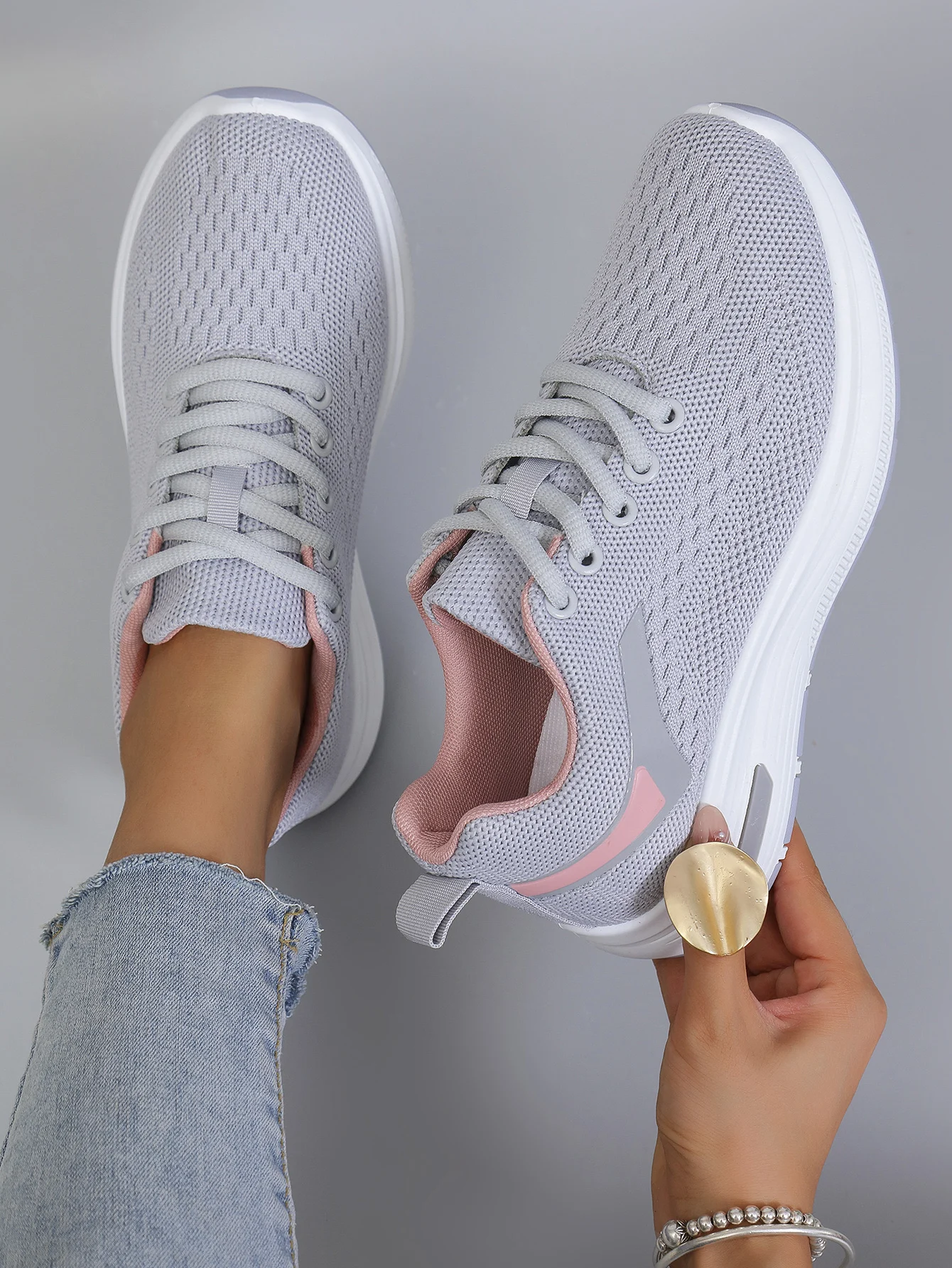 أحذية رياضية كاجوال نسائية جديدة للربيع والخريف مريحة، قابلة للتنفس، خفيفة الوزن، مقاومة للاهتراء، أحذية رياضية بحزام #6