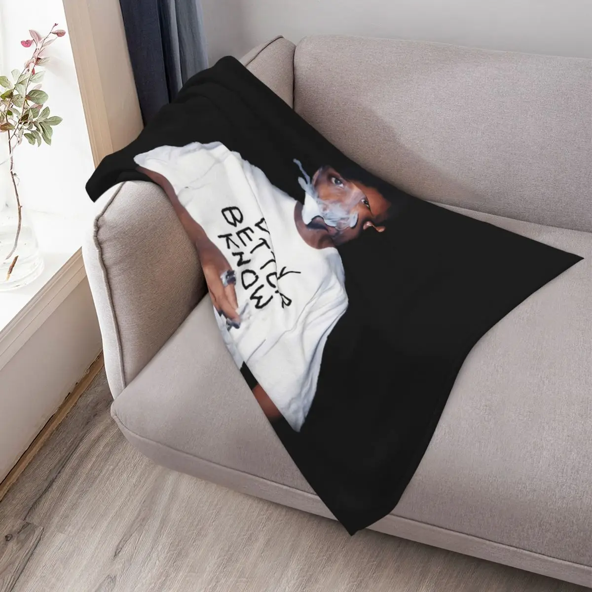 Wiley aka Eskiboy - bbk Tee Throw Blanket لطيف منقوشة خمر الفانيلا النسيج أريكة سرير البطانيات