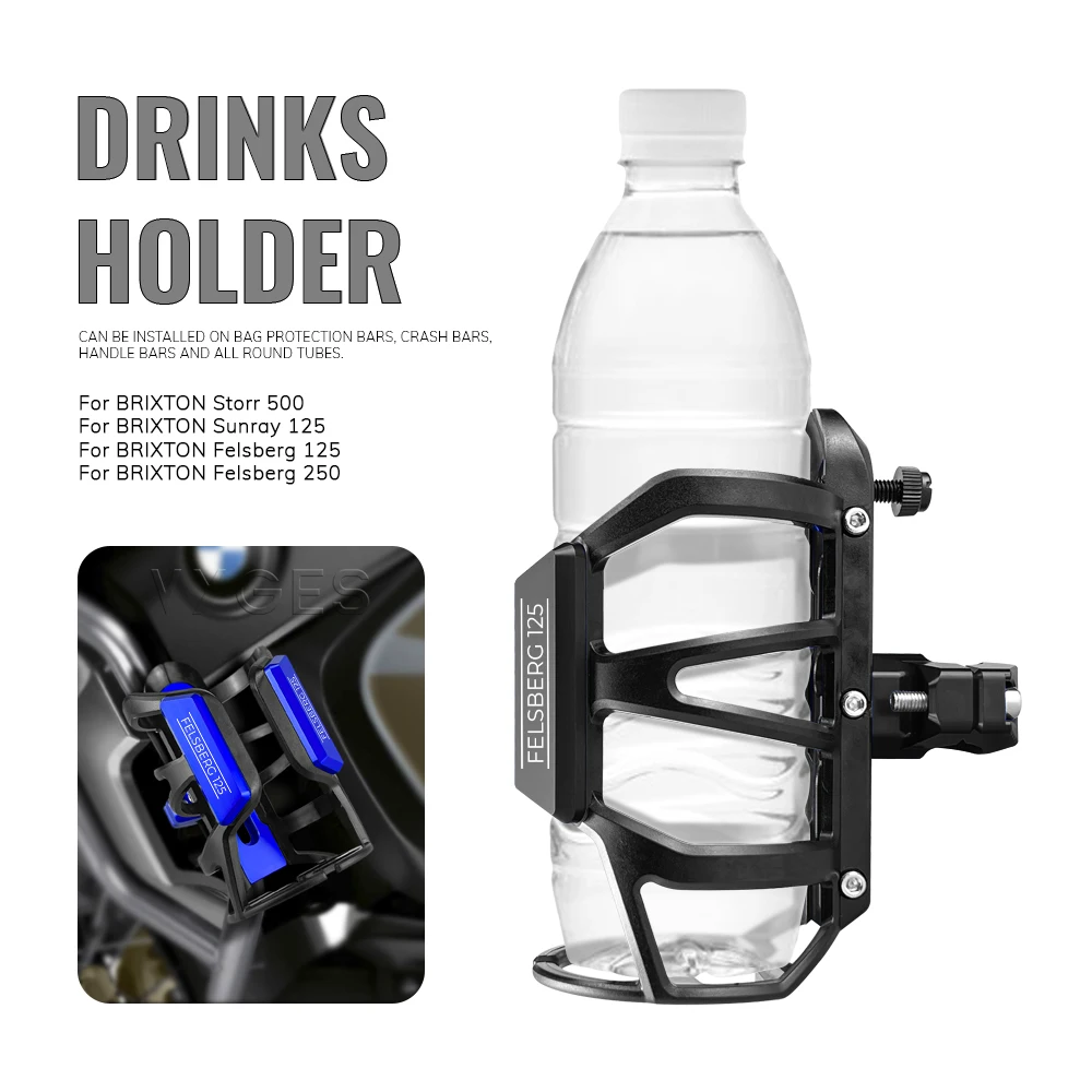 Motorcycle Beverage Water Bottle Cage Drinks Holder Water Cup Holder For BRIXTON Storr 500 Sunray 125 Felsberg 125 Felsberg 250