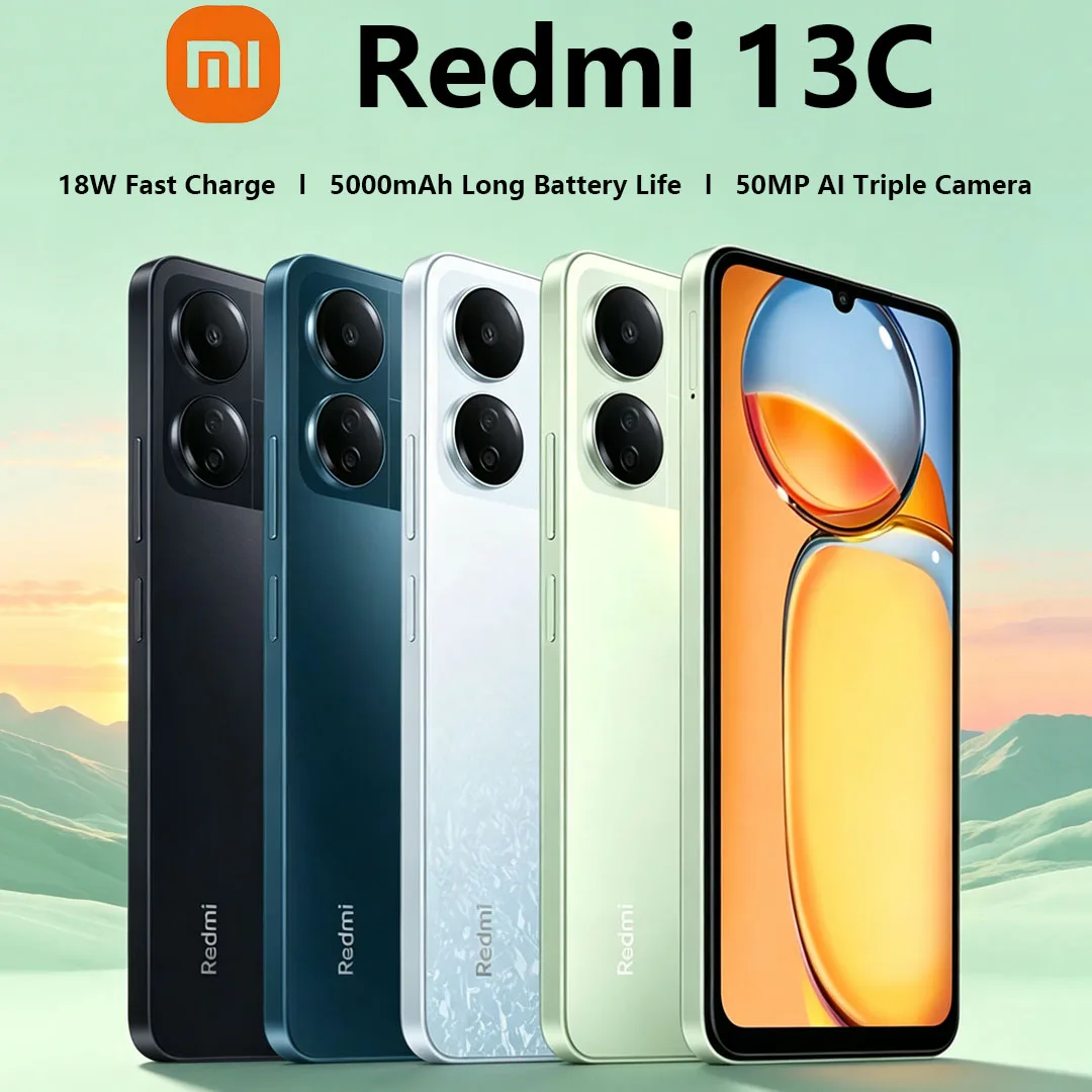 Xiaomi Redmi 13C 4G Versión Global, Teléfono Inteligente con Cámara de 50MP, Batería de 5000mAh, Carga Rápida de 18W, Doble SIM, Desbloqueado, Teléfono Móvil Económico