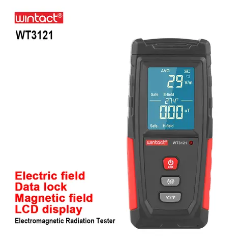 RZ 디지털 LCD EMF 미터 전자기장 EMF 검출기, 휴대용 전자기장 방사선 테스터, WINTACT wt3121