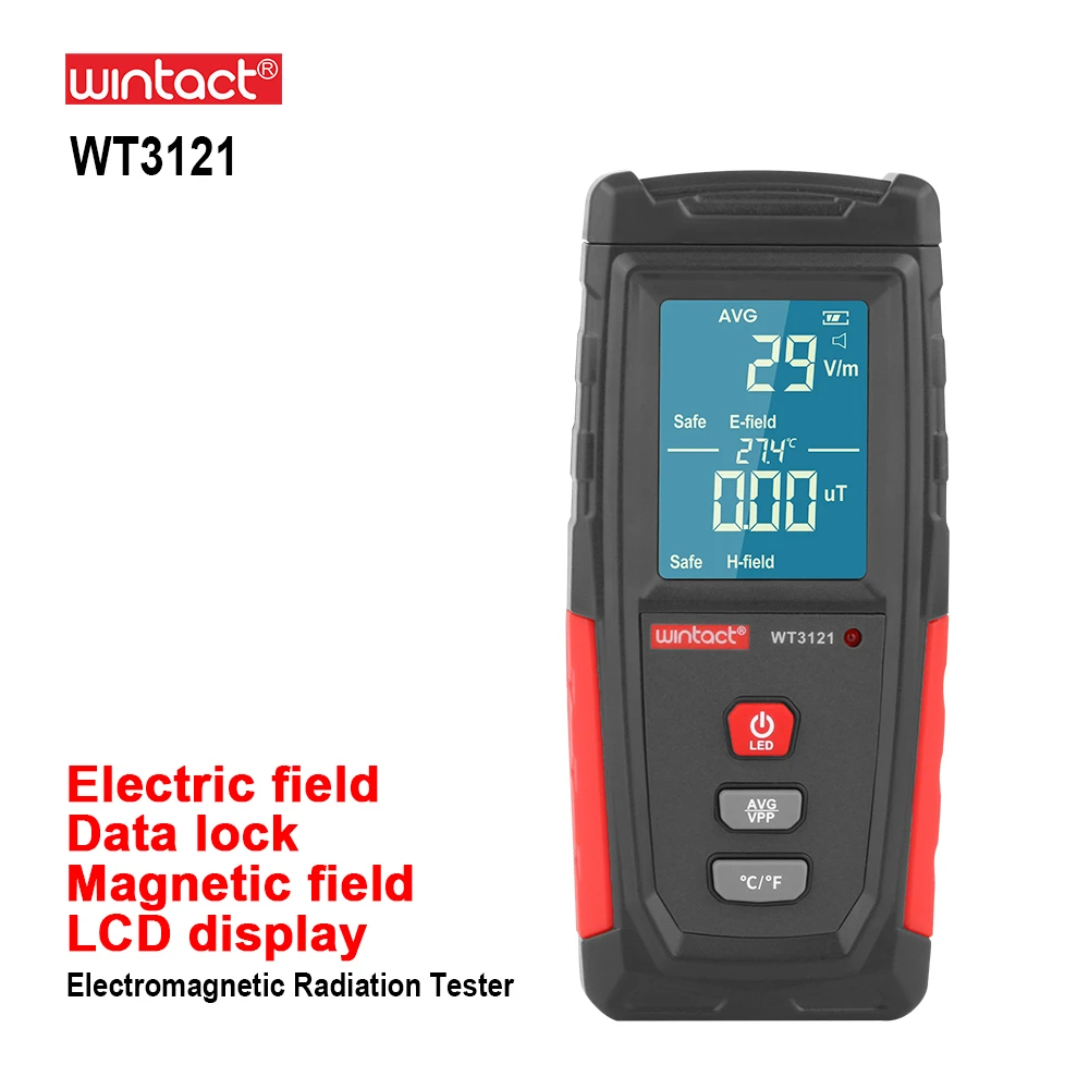 Digital Lcd Emf Medidor Detector de Campo Eletromagnético Testador de Radiação Portátil Medidor Emf Wt3121 rz