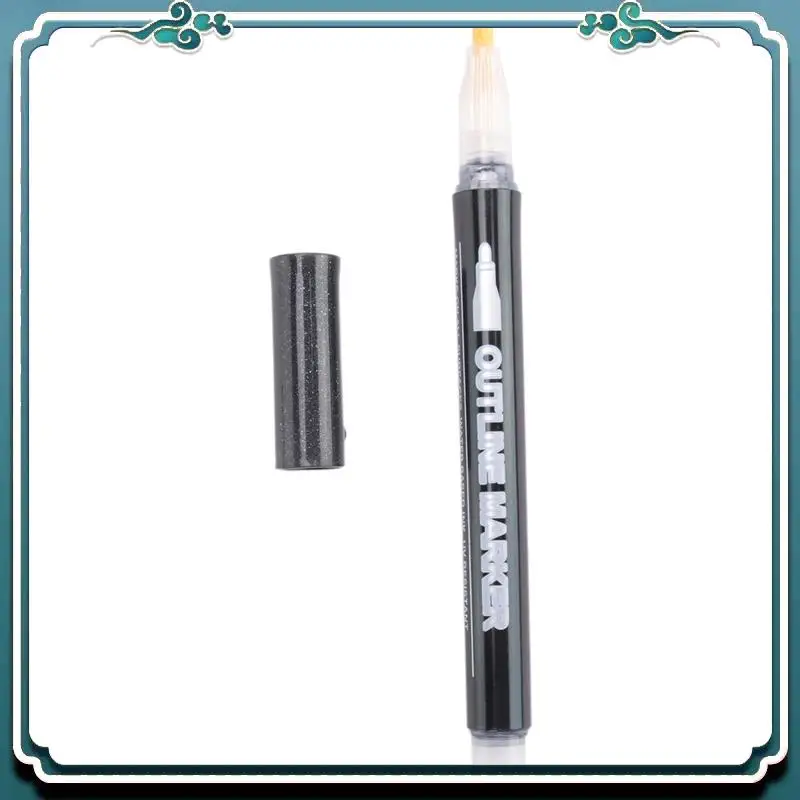 سهلة الاستخدام علامات لامعة Doodle Outline Dazzles: 24 لونًا معدنيًا بخط مزدوج مجموعة أقلام لامعة Super Squiggles Dazz