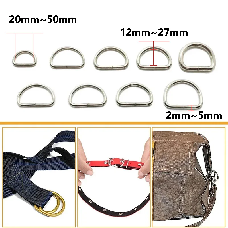 Yiqianyuan Metal Welded D Rings Heavy Duty D Shape Buckles For Bag Making Leather Craft Truck Trailer Marine DIY Hardware