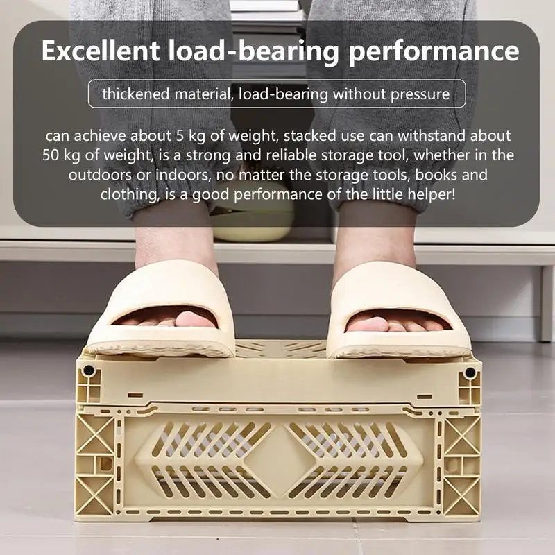 صندوق تخزين بلاستيكي قابل للطي ، سلة قابلة للتكديس ، مكياج لطيف ، مجوهرات ، ألعاب ، منظم ، محمول #5