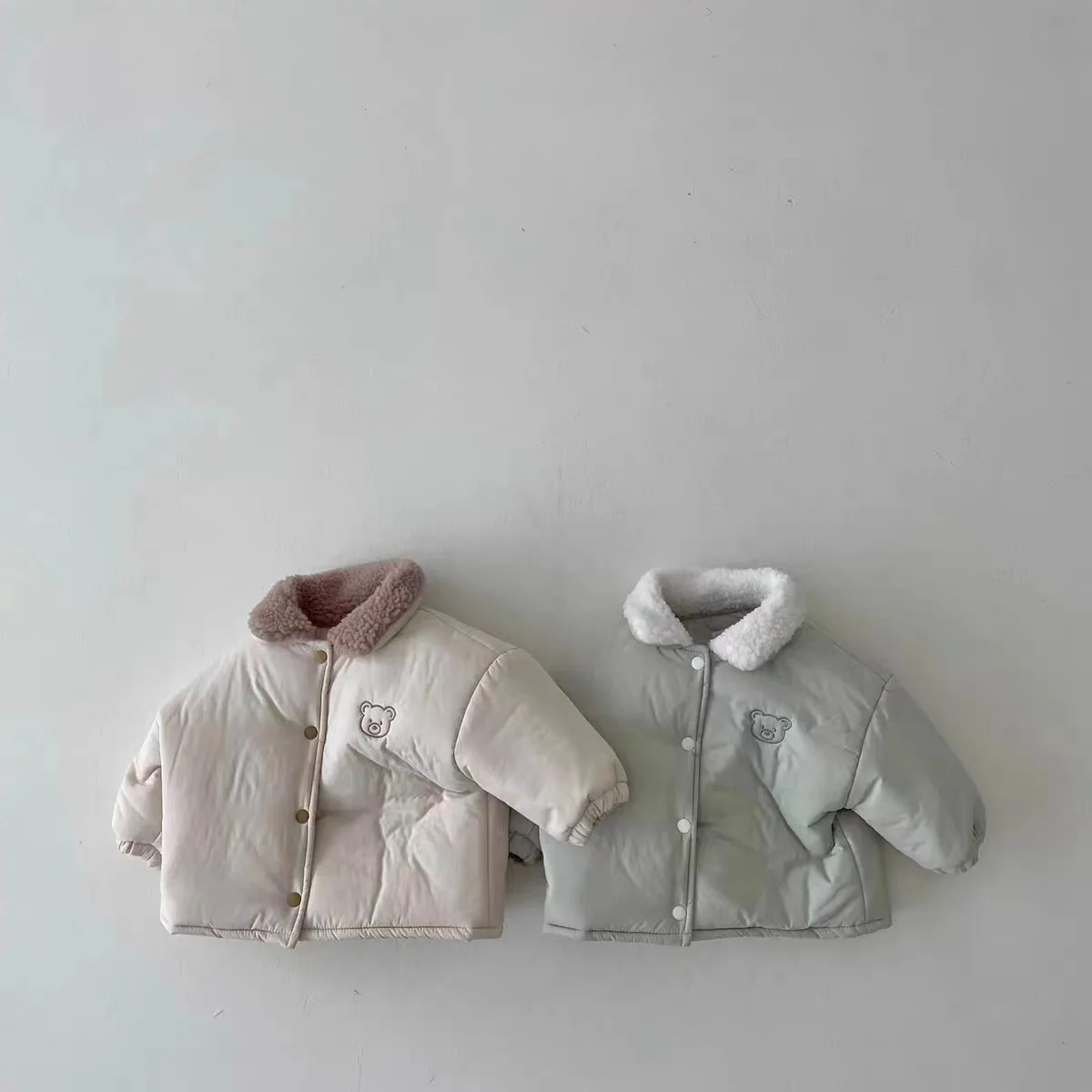 ZOETOPKID Winter Baby Long Sleeve Warm Coat Infant Girl Plus Velvet Thick Padded Jacket Kids Boys Cute Bear Coat Fleece Clothes