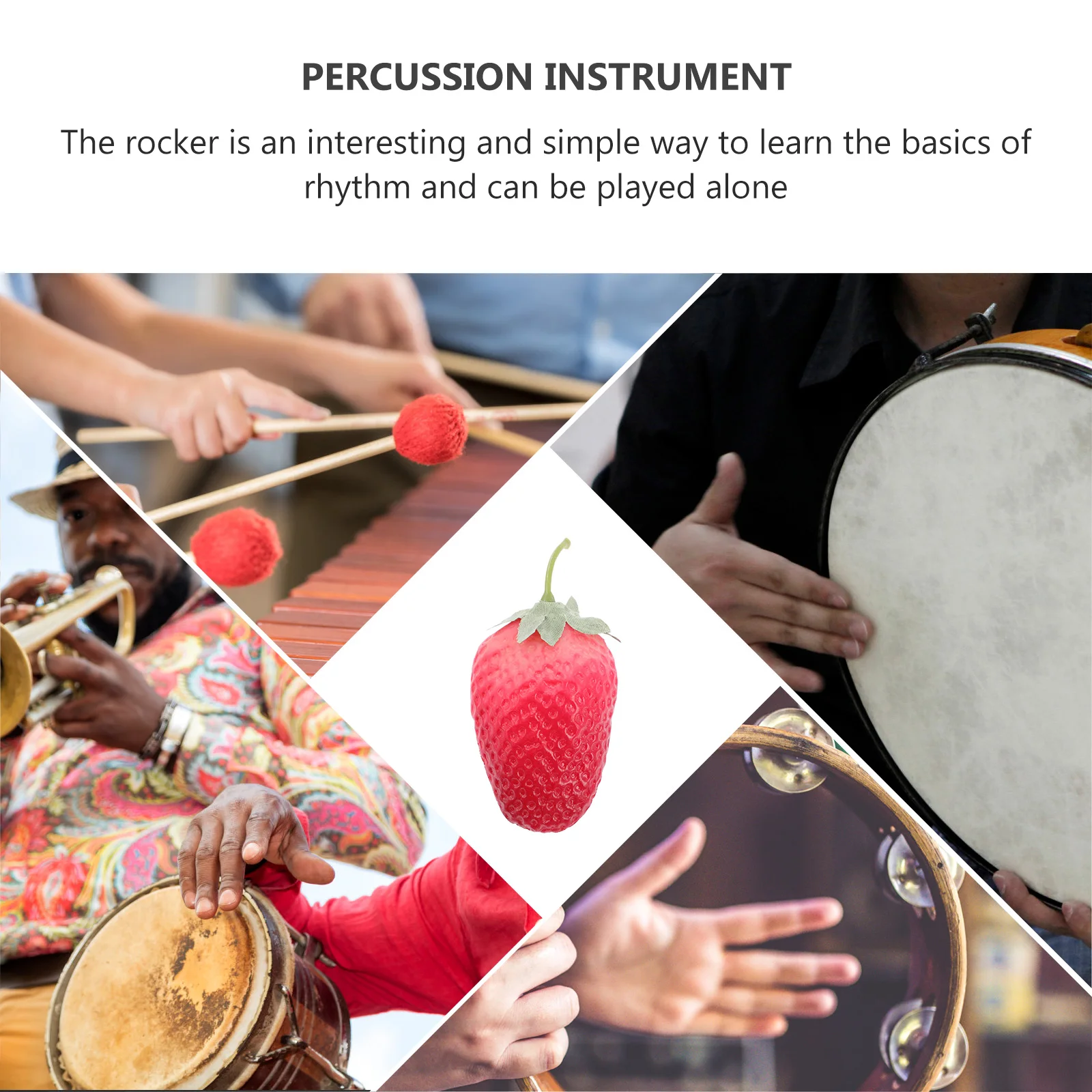 

Banana Fruit Kids Musical Instrument H held Percussion Strawberry S Drum Early Education Props Simulated