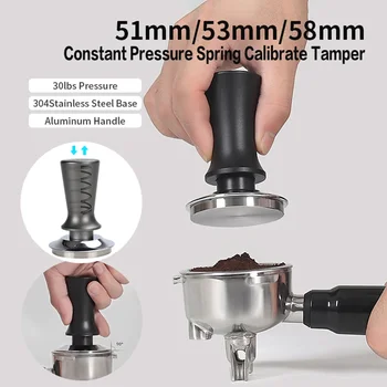 Tamper per caffè Espresso 51mm 53mm 58mm Tamper per caffè Barista con Tamper calibrati in acciaio inossidabile caricato a molla