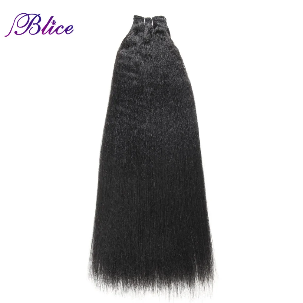 Blice-Synthetic Yaki Straight Hair Bundles, Super Hair Weaving, Pure Color, costurar em extensões de cabelo, 10-24in, 100g por peça