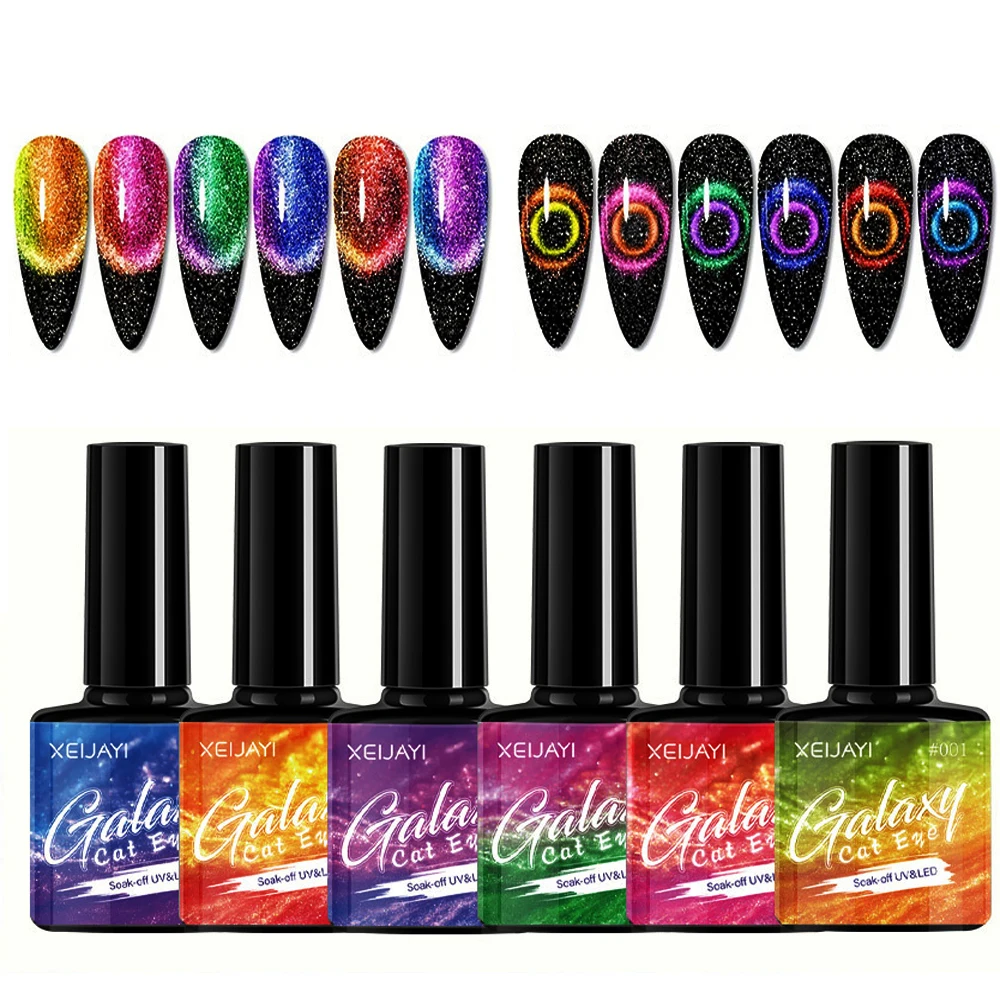 8ml süper parlak kedi göz jel oje yansıtıcı manyetik jel lehçe islatın UV ve LED kedi göz jel lehçe manikür tırnak sanat jel