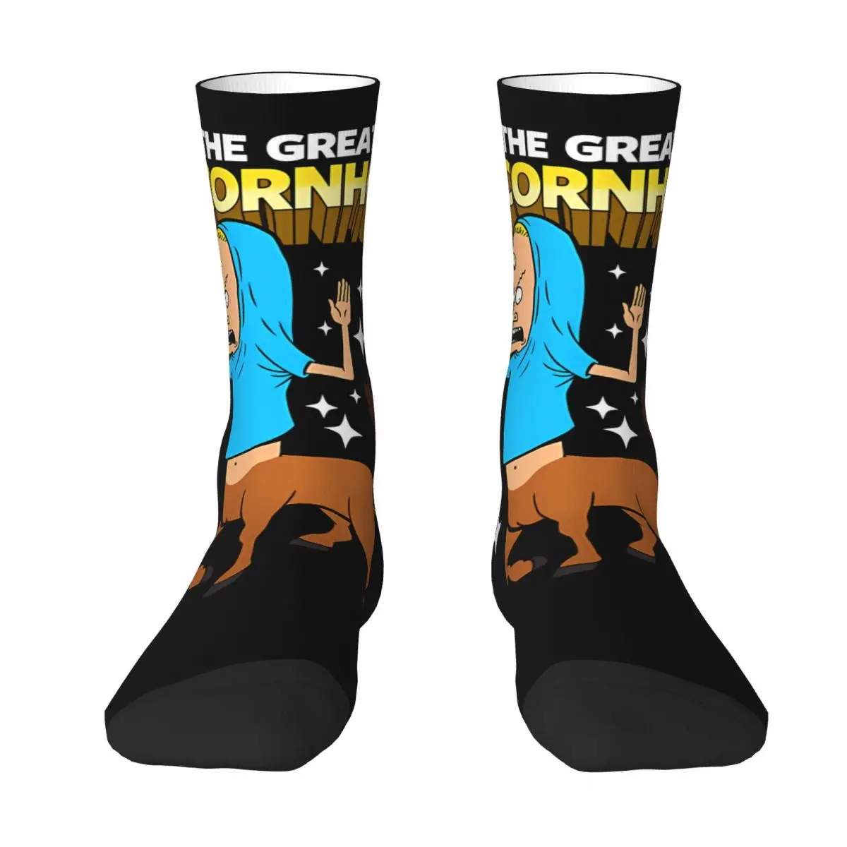 Hip Hop Retro Trendy Crazy Men's compression Socks Unisex Beavis and butt-head Harajuku Seamless Printed Funny Novelty Happy