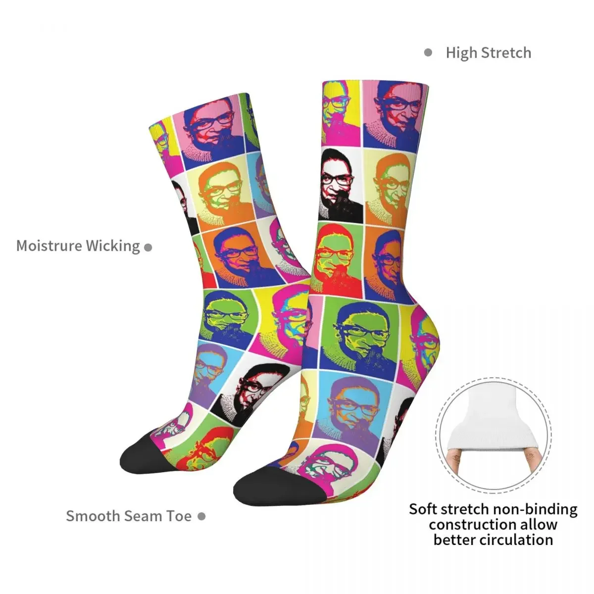 Notorious RBG - Pop Art Blast Socks Harajuku Super Soft Stockings All Season Long Socks for Man's Woman's Birthday Present