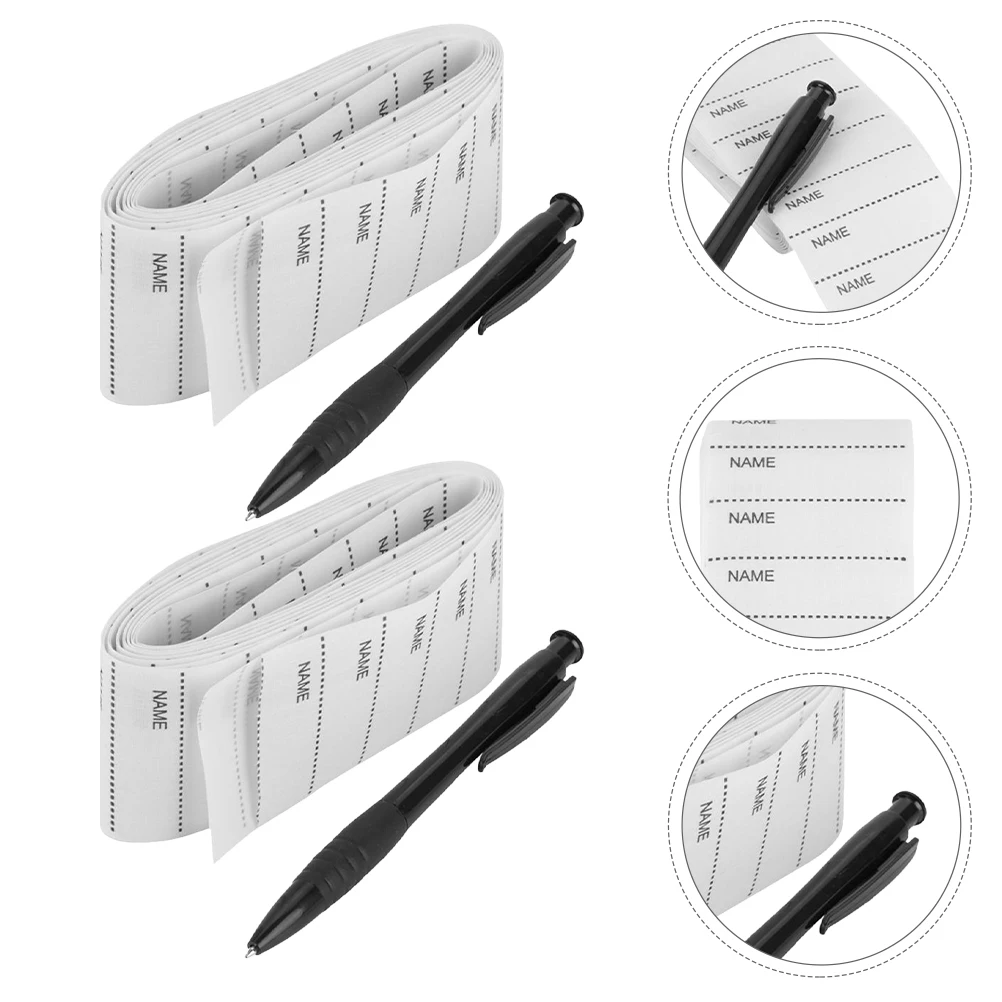 

2Sets Fabric Writable Name Labels Self Adhesive Waterproof Clothing Stick on Tags School Uniform Workwear Laundry Backpack