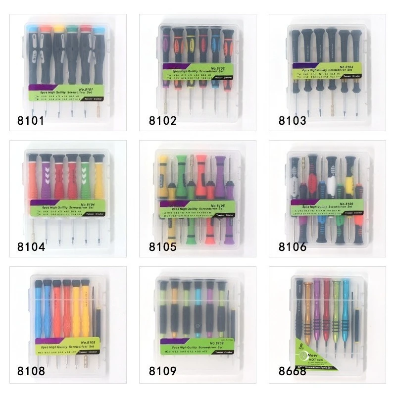 6pcs Precision Screwdriver Set Color-Coded Magnetic Screwdrivers Kit for IPhone Laptop Electronics Repair Tools