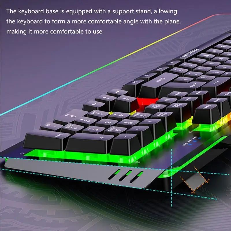 

DS600 Corded Gaming Keyboard 104key With Metal Panel 19 Anti Ghosting For PC Laptop HX5E