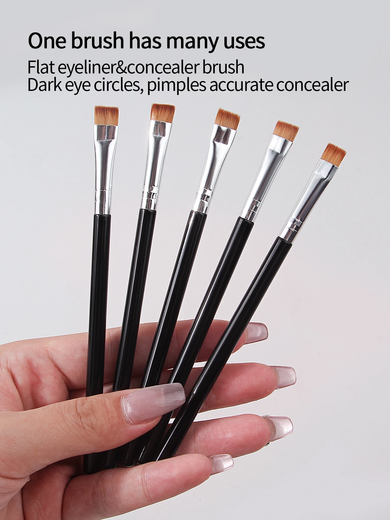 30pc beginner ultra-thin flat brow brush Eyeliner brush Sleeper silkworm face concealer brush multi-functional beauty tool