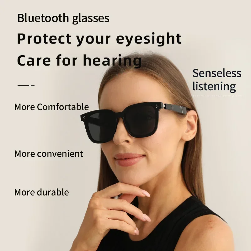 

2024 New Smart Glasses Bluetooth Audio Sunglasses UV Isolated Wireless Eyewear Earphone Headset Support 15 Minutes Fast Charge