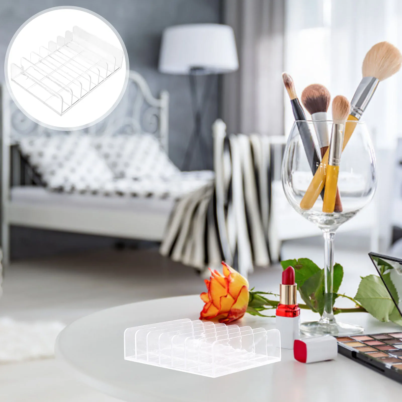 

Eyeshadow Tray Storage Box Rack Holder Plastic Organizing Multi Purpose Makeup Display Stand Bronzer Finishing Box