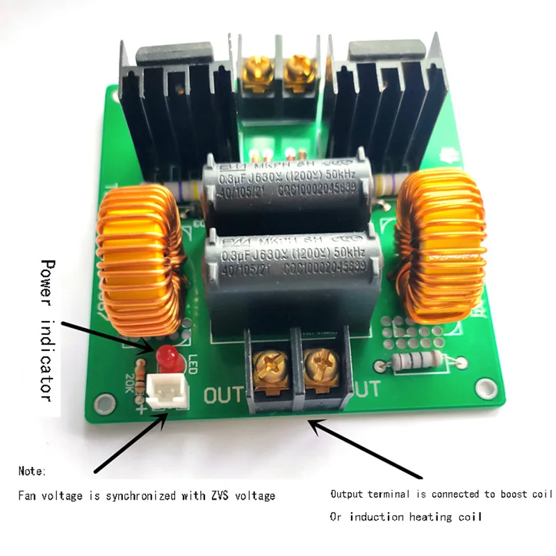 Mini ZVS-2 drive board, tap less ZVS, Tesla coil power supply high-voltage generator drive board arc