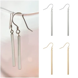 Simple Metal Bar Drop Earrings for Women Golden Silver Color Geometry Statement Dangle Earrings Vintage Hook Jewelry pendientes
