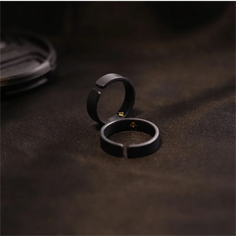 Vintage Black Gold Collision Plum Blossom Ring Male Jewelry Creative Opening Ring S925 Silver Men Jewelry Gift For Boyfriend