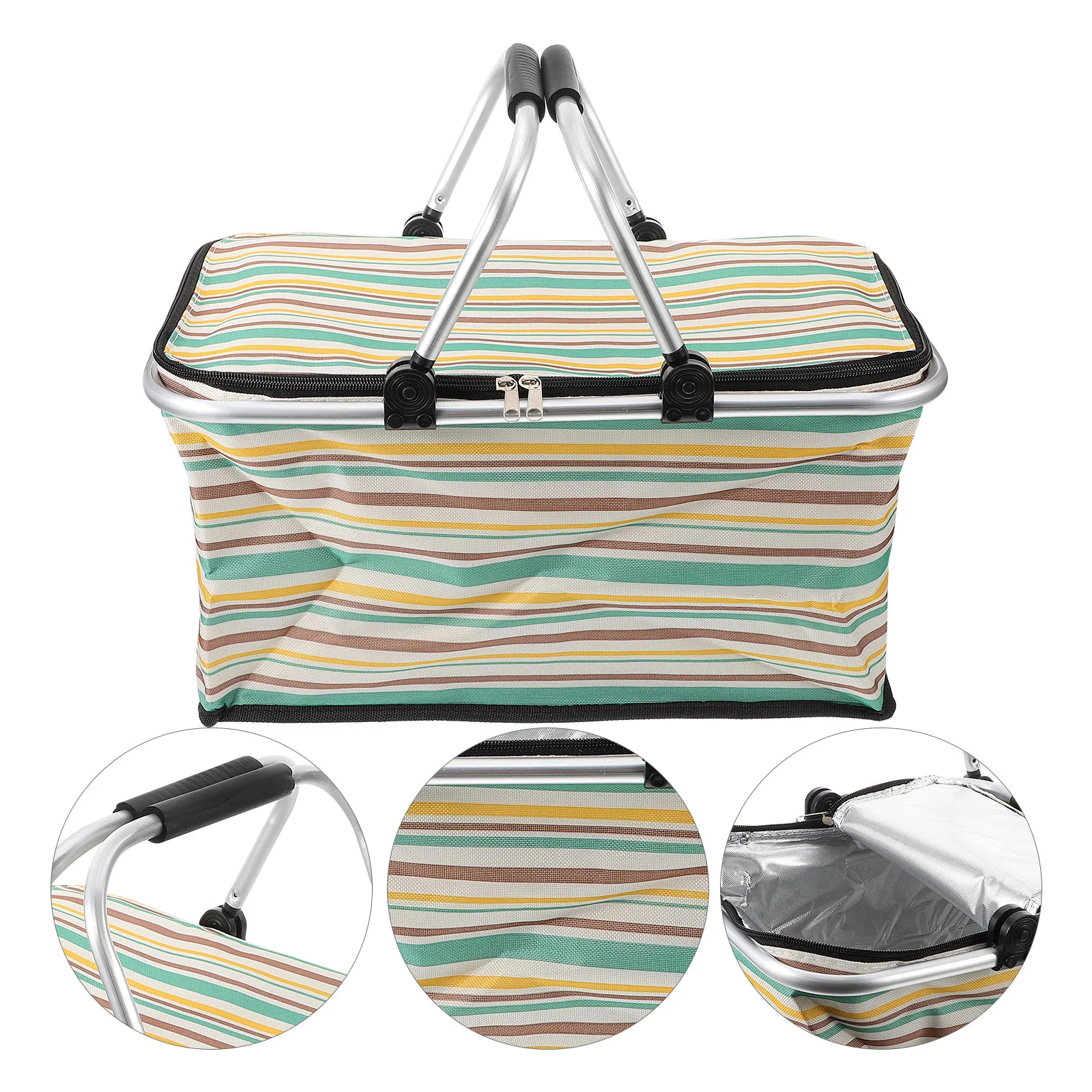 

Picnic Bag Baskets Flower Multi-function Storage Insulated Snack Pack Wear-resistant Container Pearl Cotton Shopping