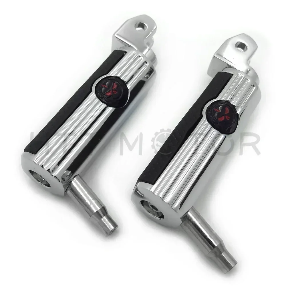 

Motorcycle Foot Rests For Yamaha V-Star 1999-2009 1100 Custom,1998-2015 650 Custom, Stryker Bolt V-Max Virago Skull Footpeg