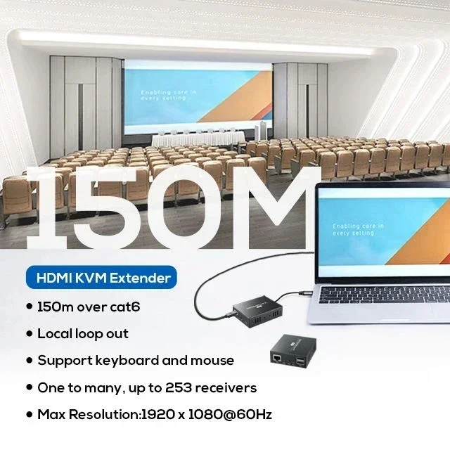 150M HDMI KVM Extender przez IP HDMI USB Extender via cat6 Rj45 Ethernet Network HDMI USB przez UTP/STP Obsługa myszy USB Klawiatura