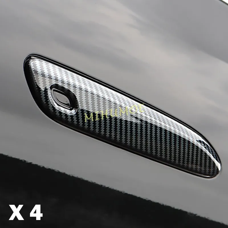 

For 2023-2025 Mercedes-Benz E S EQE EQS Class W214 S214 W223 Black Car Door Handle Trims Cup Bowl Cover Styling Auto Accessories