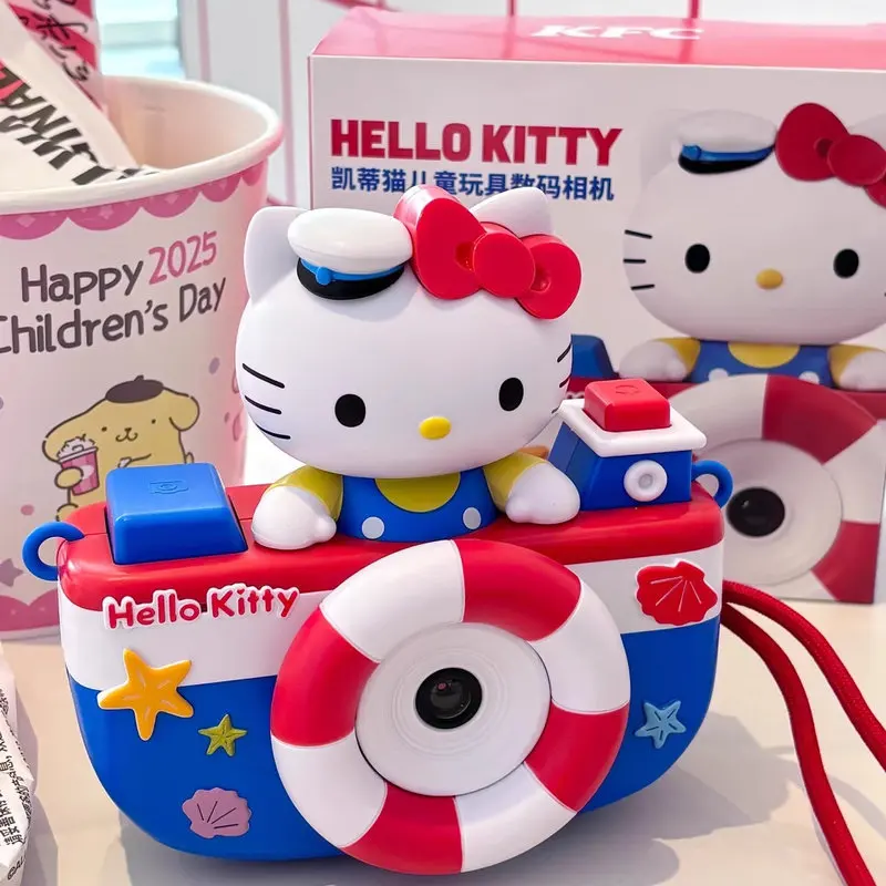 

Authentic Sanrio Collaborative Edition Toy Digital Camera Kawaii Kitty Water Bottle Figurines Surprise Gifts For Fans