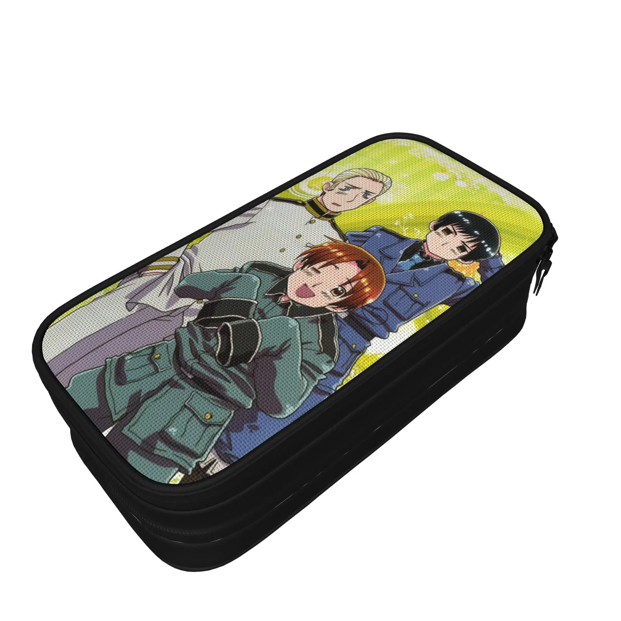 Hetalias Axis Powers Pencil Case Double Layer Large-capacity School Accessories  Pencil Bag Birthday Gift