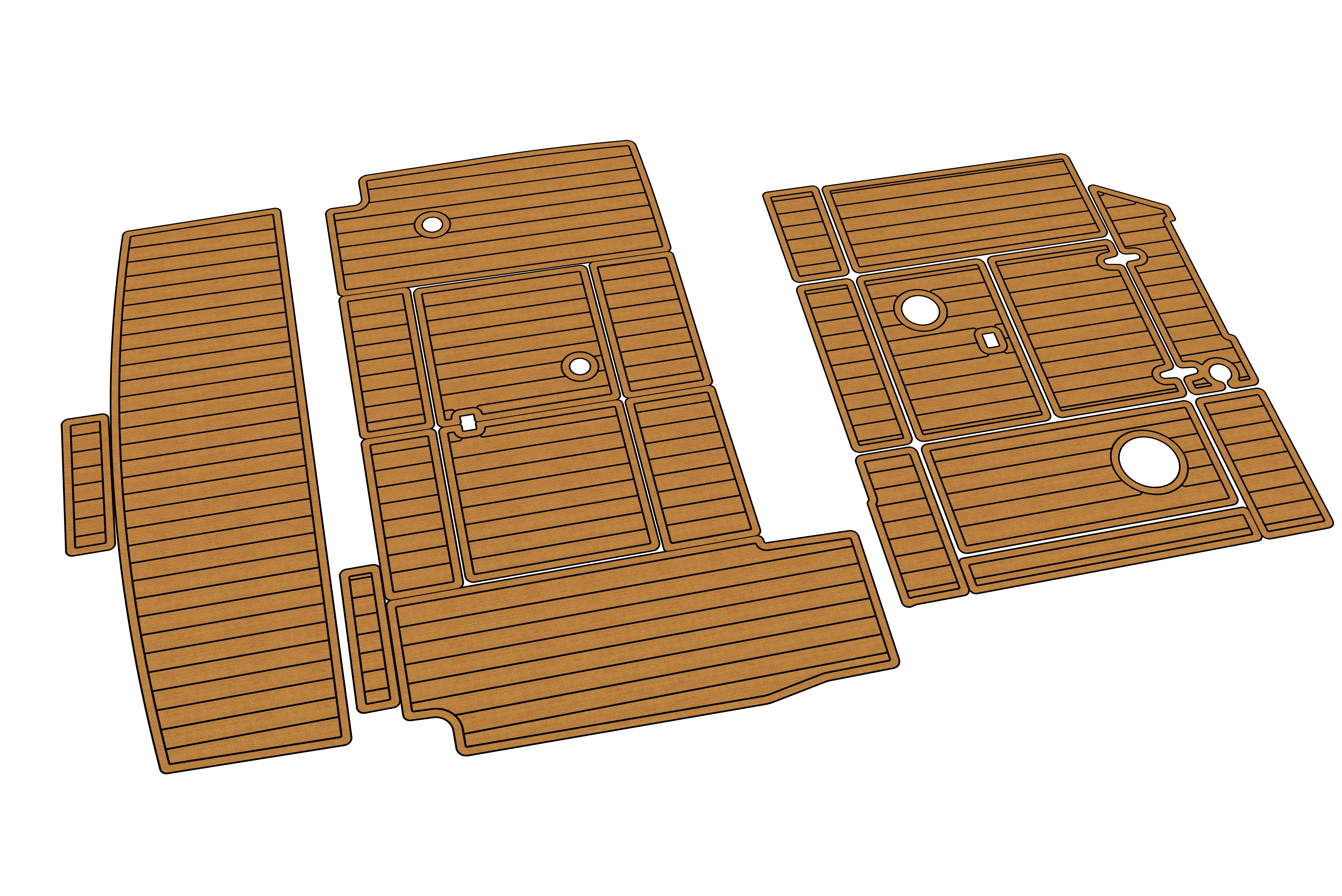 Self-Adhesive faux Teak EVA Marine Mat-1986 Carver 2987 Monterey 6mm (1/4") Non-Slip Boat Decking for Cockpit