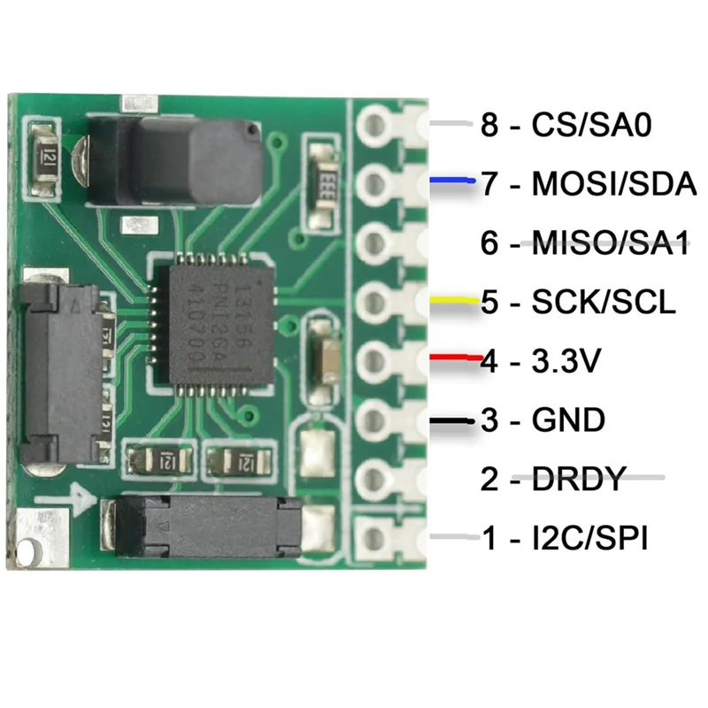 A96I-RM3100 Module Three-Axis Electronic Magnetic Field Sensor SPI I2C Dual Interface Geometric Magnetic Sensor Module