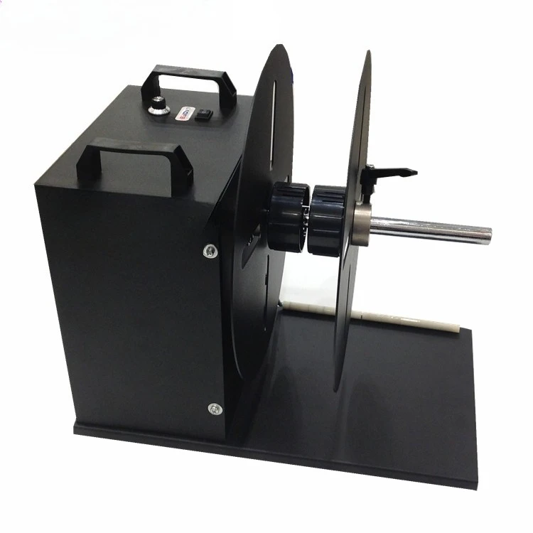 Adjustable speed forward and reverse winding automatic label rewinder