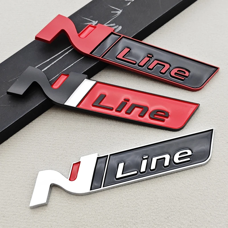 

3D ABS Car Sticker N Line Nline Logo Fender Side Badge Rear Trunk Emblem Decals For Hyundai I20 I30 Kona Tucson Sonata Elantra