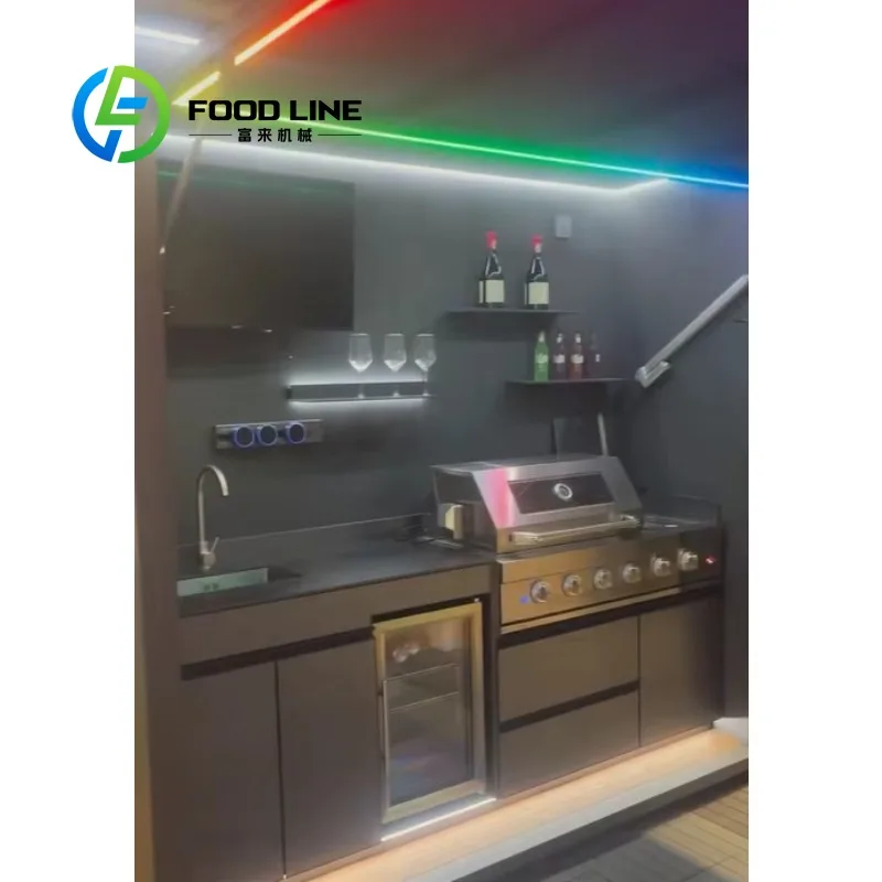 Customized Contemporary Modular Outdoor Prefabricated Mobile Kitchen Unit Wind and Rainproof Mobile Garden Cabinet