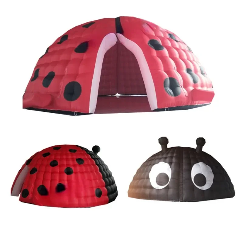 Inflatable ladybug dome tent for rental, inflatable ladybird tent 2 piece together as one