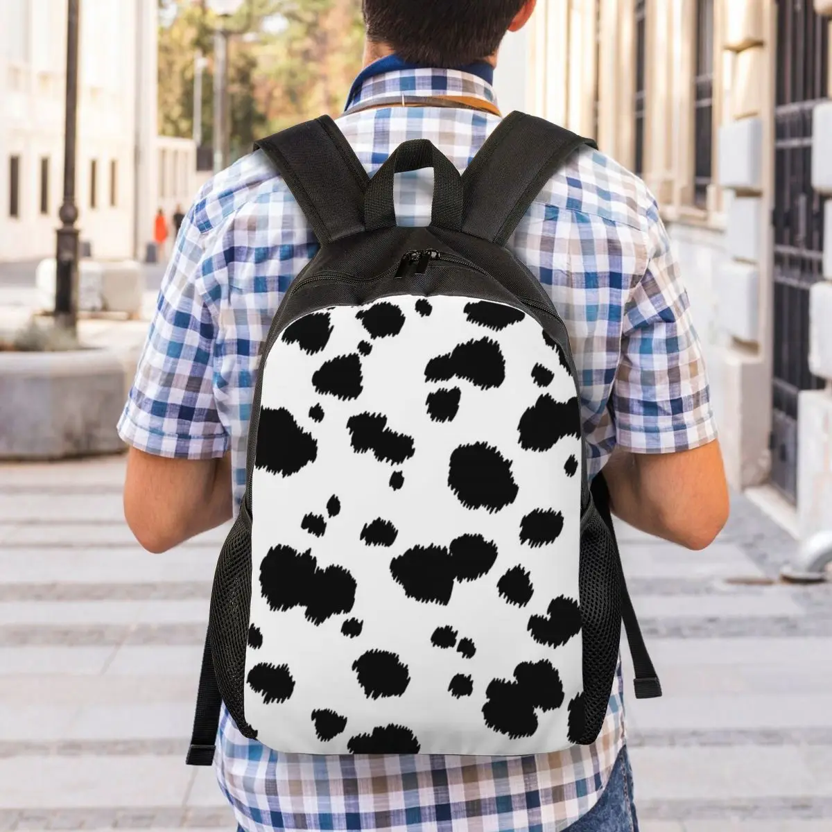 Dalmatian Dog Texture Backpack Student Boys Girls BookBag School Bag Laptop Shoulder Bags