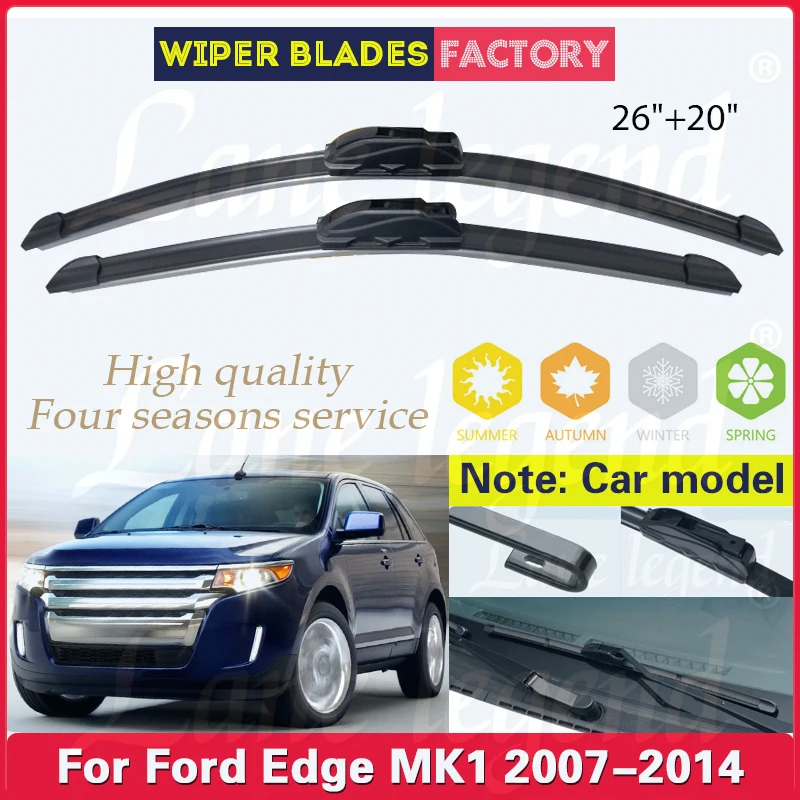 

2PCS Car Wiper Blades For Ford Edge MK1 2007 - 2014 Front Windscreen Windshield Rubber Clean Window 26"+20" Car Accessories